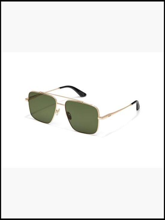 Oversized Aviator Sunglasses, Polarized UV Protection, Metal Frame